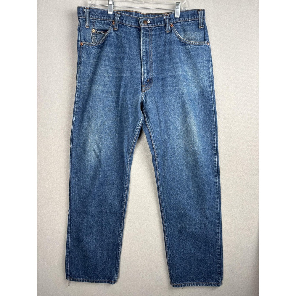 Vintage Levis 505 Jeans Mens 38x31 Blue Denim Made USA Orange Tab 90s Zip Fly